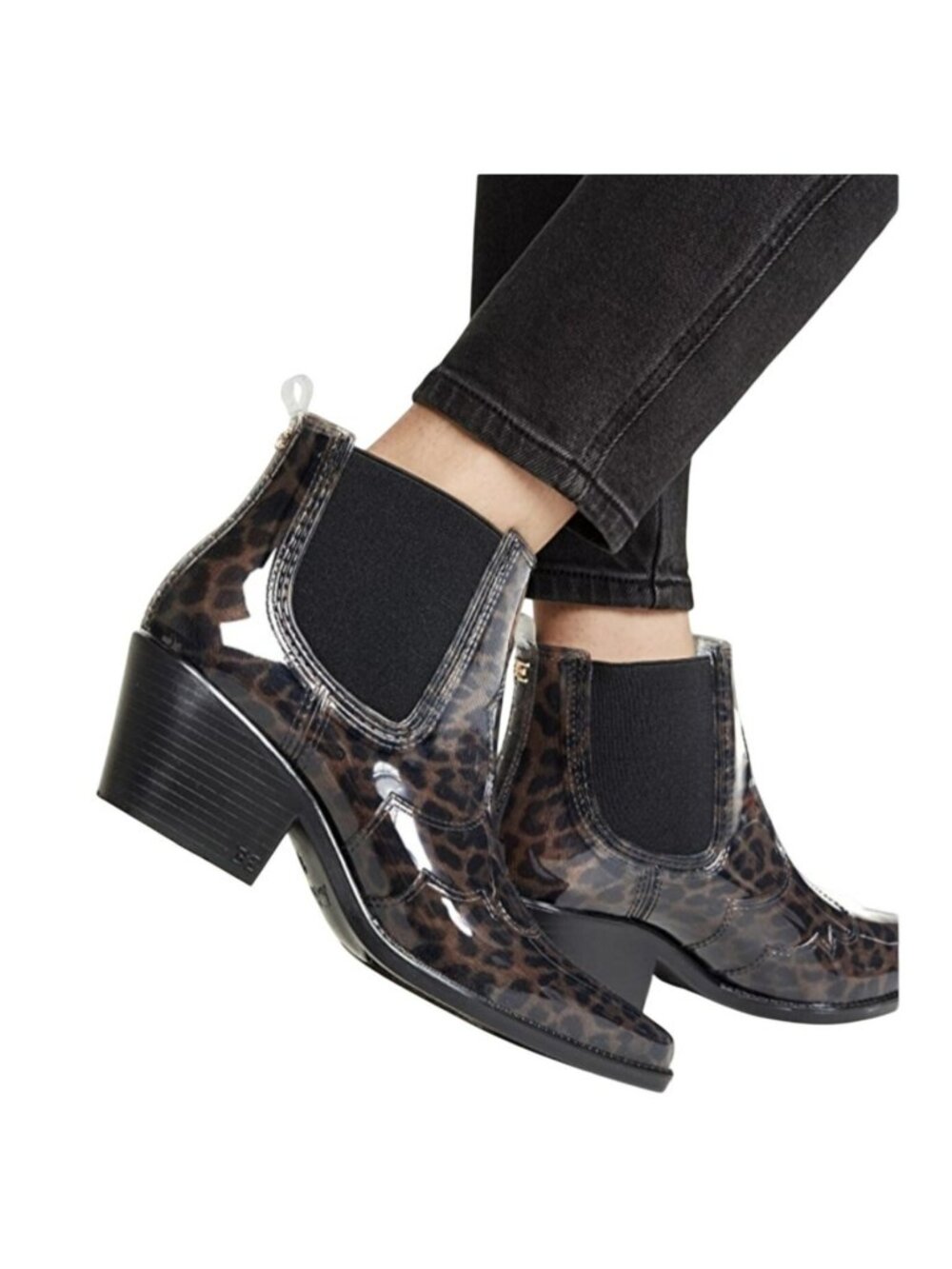Sam Edelman Leopard Winona Chelsea Ankle Rain Boots Womens 7M Western Style